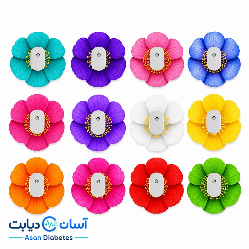 چسب محافظ سنسور قند خون سایبایونیکس GS1 طرح گل بسته ۱۲ عددی