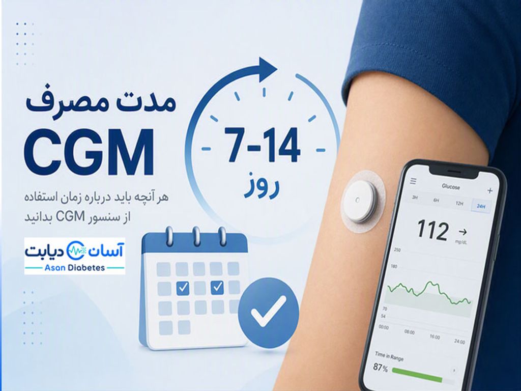 هر سنسور قند خون چند روز کار می‌کند؟ | مدت مصرف CGM