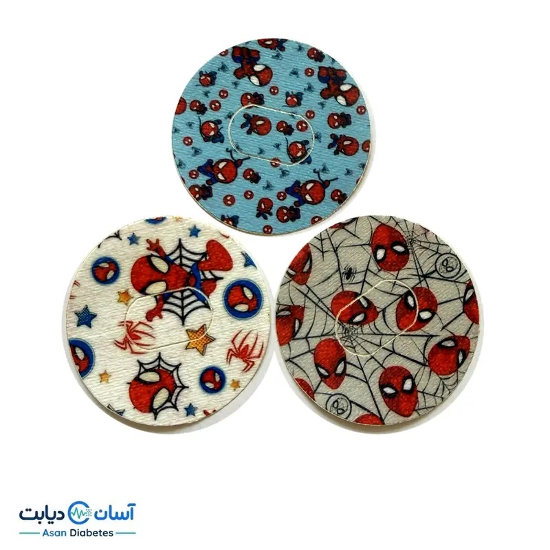 چسب محافظ سنسور قند خون سایبایونیکس GS1 طرح مرد عنکبوتی سه عددی