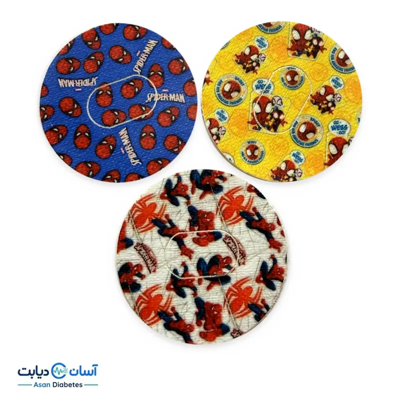چسب محافظ سنسور قند خون سایبایونیکس GS1 طرح مرد عنکبوتی سه عددی