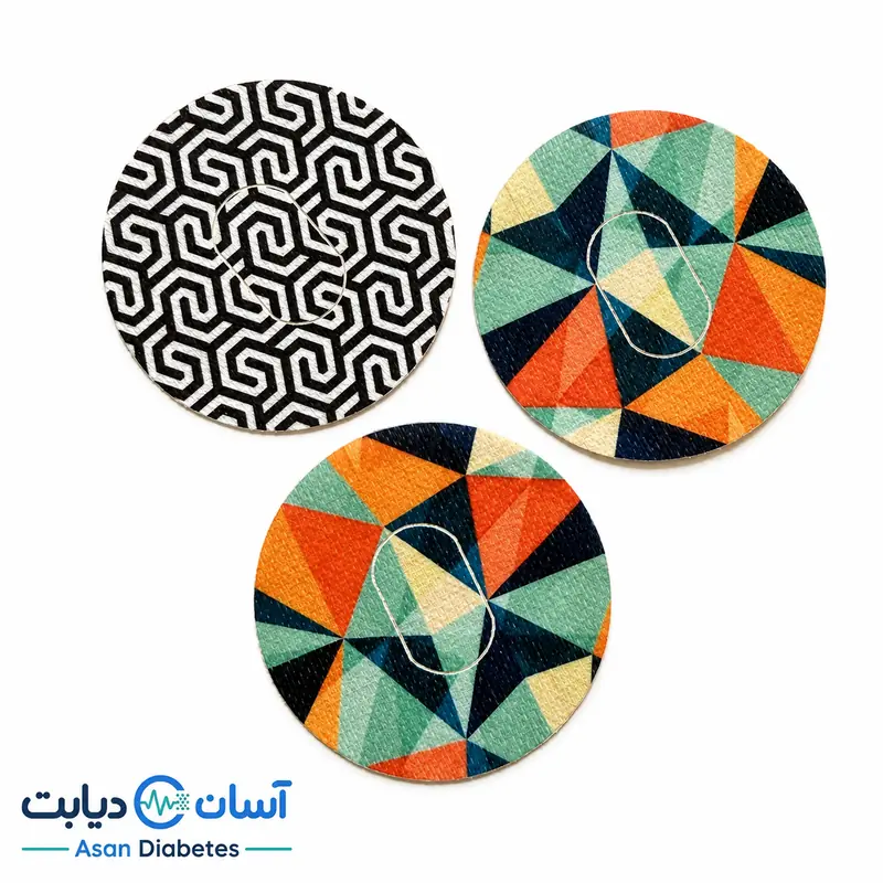 چسب محافظ سنسور قند خون سایبایونیکس GS1 طرح هندسی سه عددی