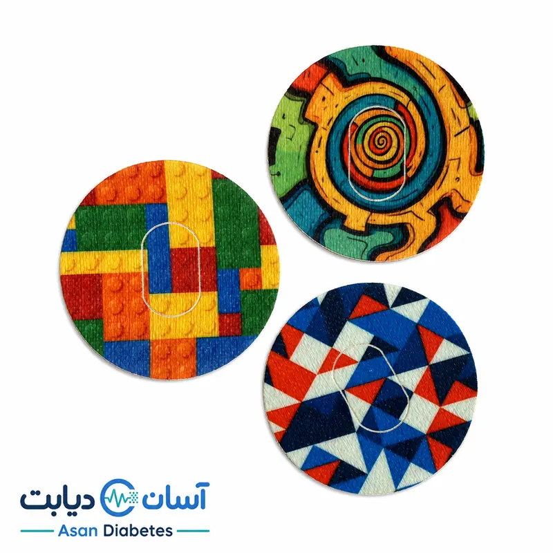 چسب محافظ سنسور قند خون سایبایونیکس GS1 طرح هندسی سه عددی