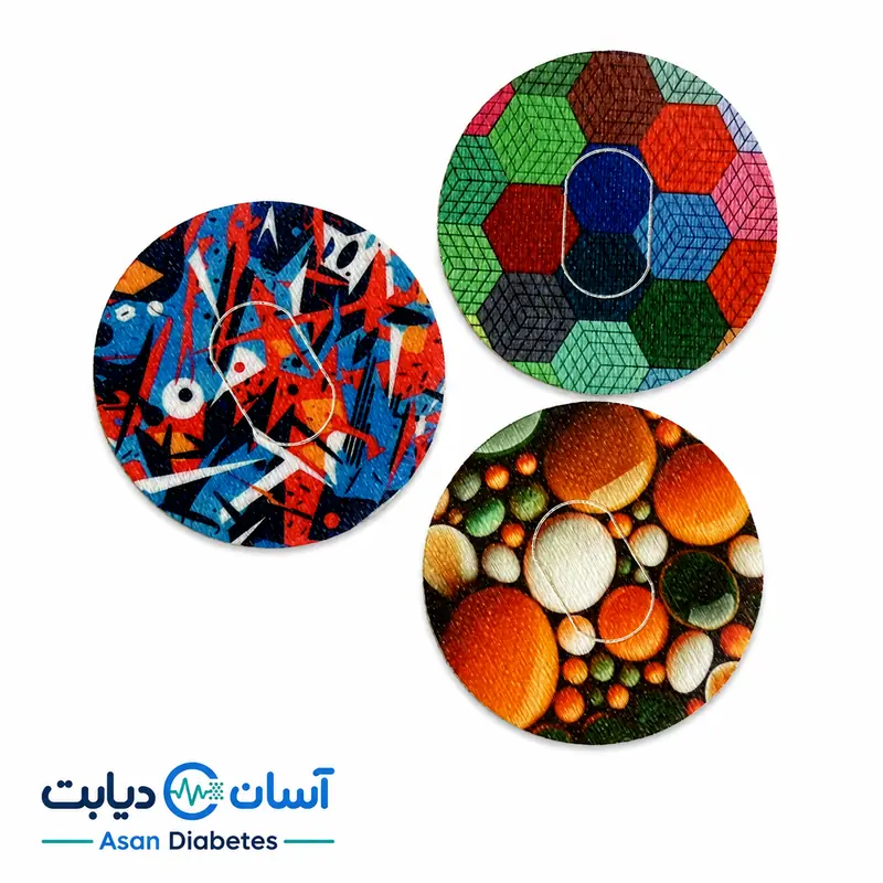 چسب محافظ سنسور قند خون سایبایونیکس GS1 طرح هندسی سه عددی