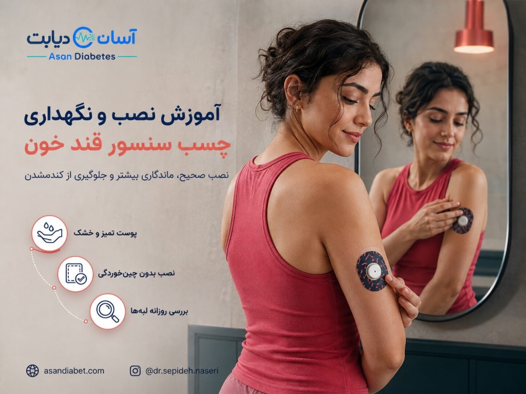 آموزش نصب و نگهداری چسب سنسور قند خون