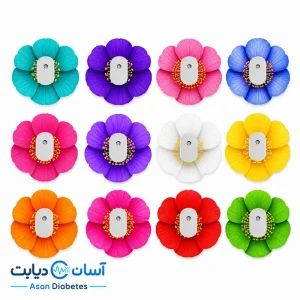 چسب محافظ سنسور قند خون سایبایونیکس GS1 طرح گل بسته ۱۲ عددی
