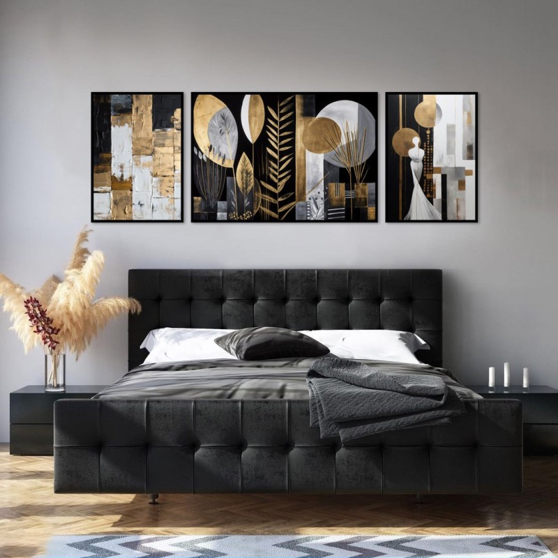 تابلو چندتکه با سبک مدرن لوکس و گرافیکی