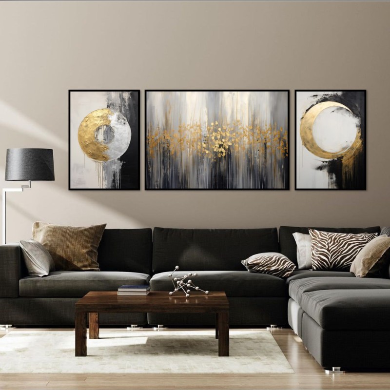 تابلو سه تکه با سبک مدرن و گرافیکی