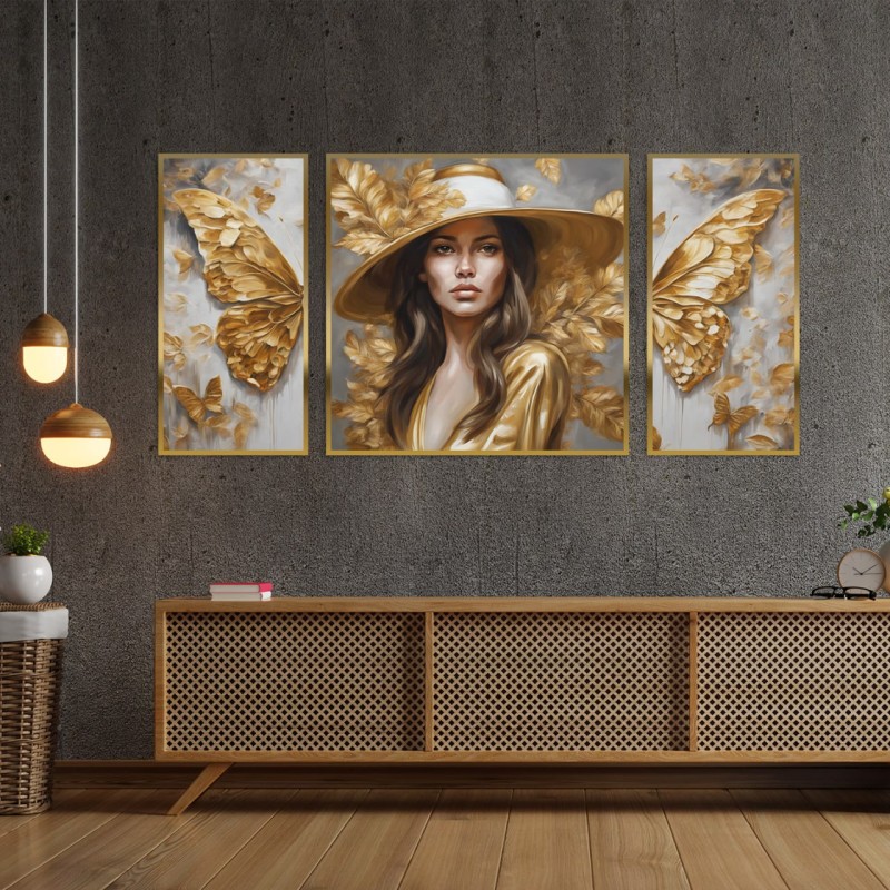 تابلو سه‌تکه با طراحی مدرن و جلوه درخشان