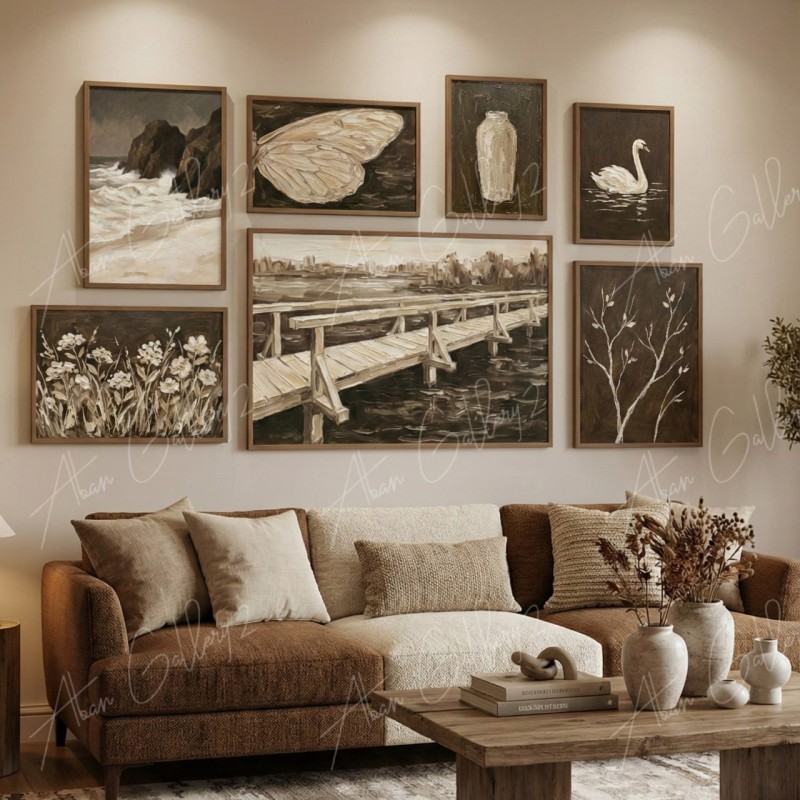 ست دیواری طبیعت آرام | هارمونی خاکی و سکوت دلنشین