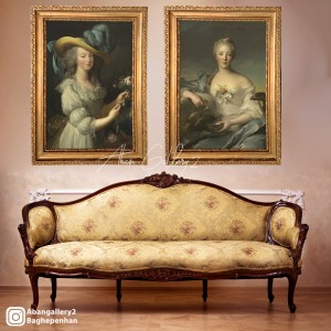 تابلو دو تیکه پرتره نجیب‌زاده با لباس اشرافی