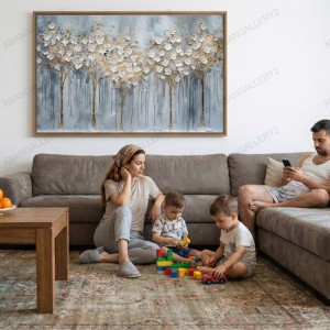 تابلو گل با سبک مدرن آبستره