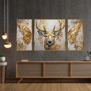 تابلو سه‌تکه با سبک مدرن لوکس و المان نمادین