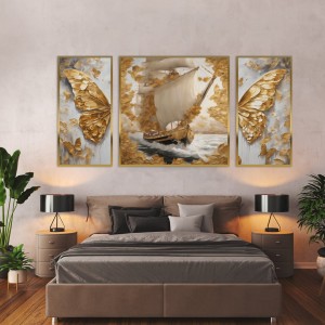 تابلو سه‌تکه با فضای مدرن و باشکوه