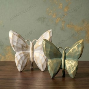 استند پروانه دکوری پلی‌استر  طرح ژئومتریک دوعددی