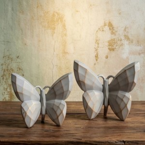 استند پروانه دکوری پلی‌استر  طرح ژئومتریک دوعددی