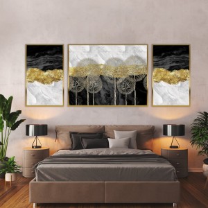 تابلو قاصدک طلایی؛ ظرافت طبیعت در قاب مشکی