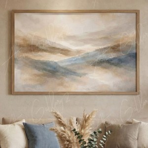 تابلو منظره آبستره مه‌آلود با تونالیته خنثی