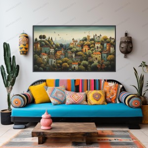 تابلو دکوراتیو سبک colorful منظره شهر