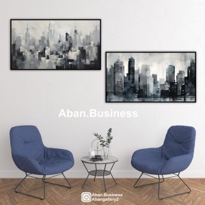 مجموعه-تابلو-مدرن-طرح-شهر-ست-چهار-عددی-طوسی