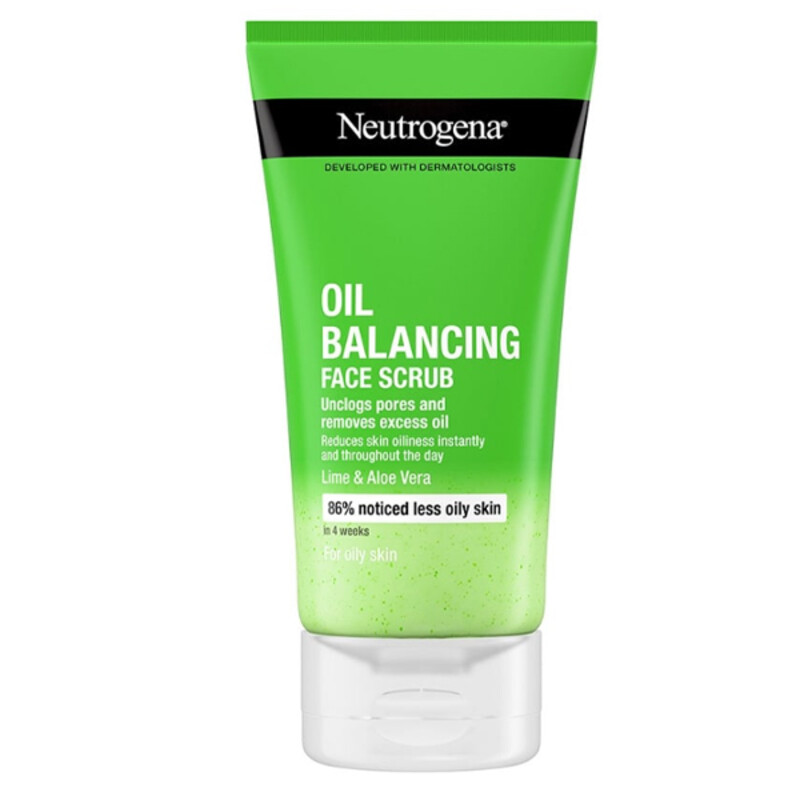 اسکراب مات‌کننده و پاک‌کننده حاوی عصاره آلوئه‌ورا و لیمو نوتروژینا مدل Oil Balancing حجم 150 میلی‌لیتر