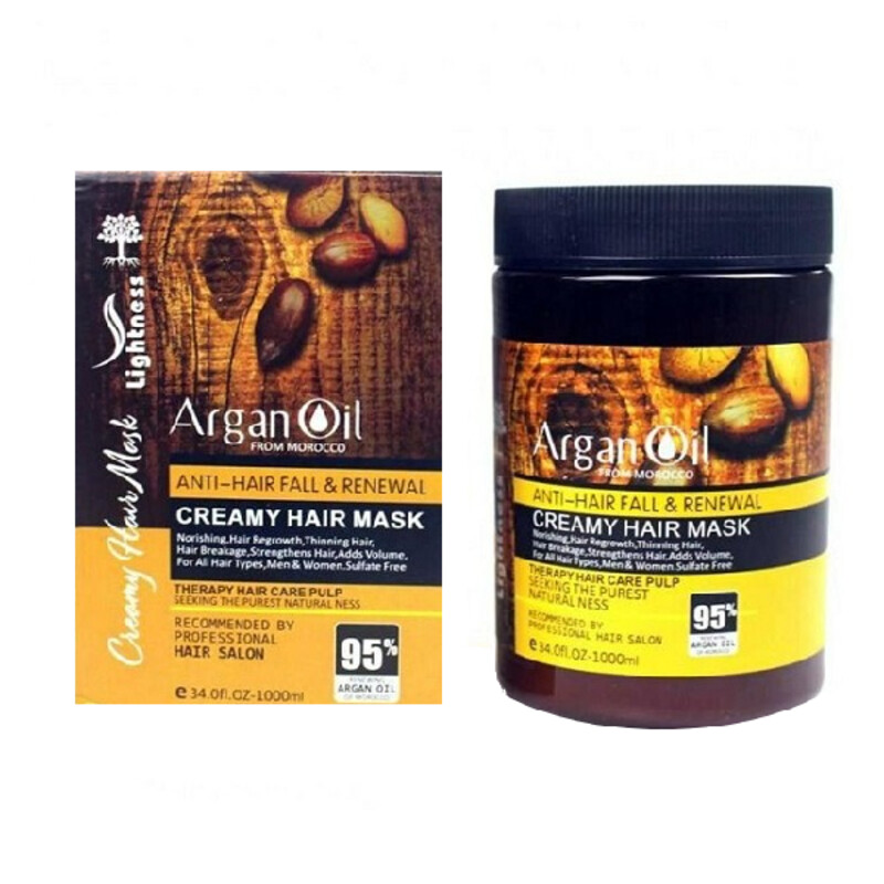 ماسک مو تقویت کننده  فاقد سولفات لایتنس مدل Argan Oil حجم 1000 میل