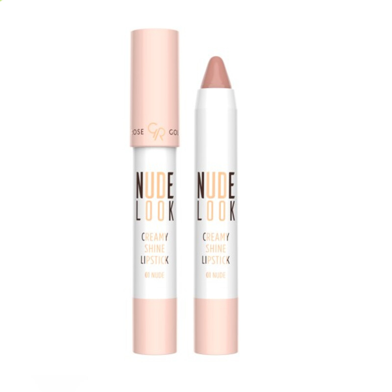 رژلب مدادی براق  گلدن رز مدل Nude Look