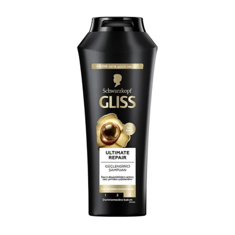 شامپو ترمیم کننده موهای خشک و آسیب دیده گلیس مدل Ultimate Repair حجم 400 میل