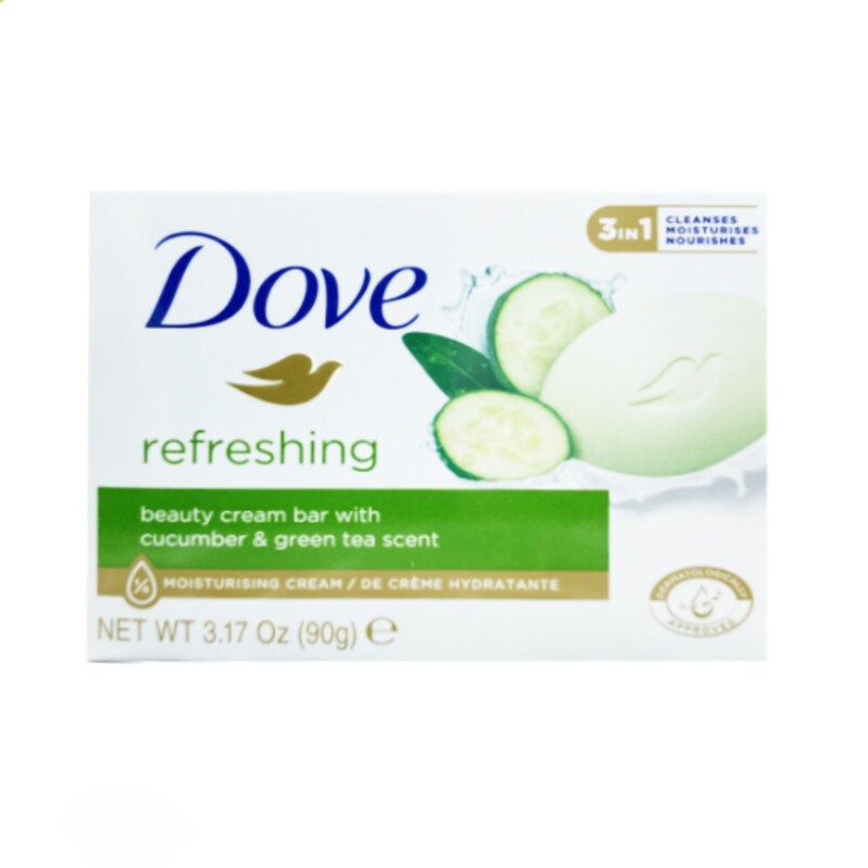 صابون با رایحه خیار و چای سبز داو مدل Refreshing وزن ۹۰ گرم