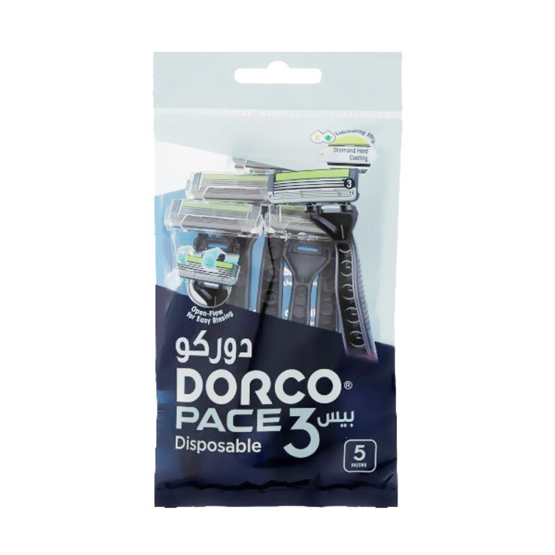 خودتراش سه لبه دورکو مدل Pace 3 Disposable بسته 5 عددی