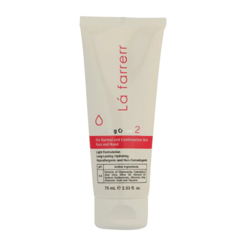 کرم آبرسان دست و صورت مناسب پوست های نرمال و مختلط لافارر شماره 2 حجم 75 میل