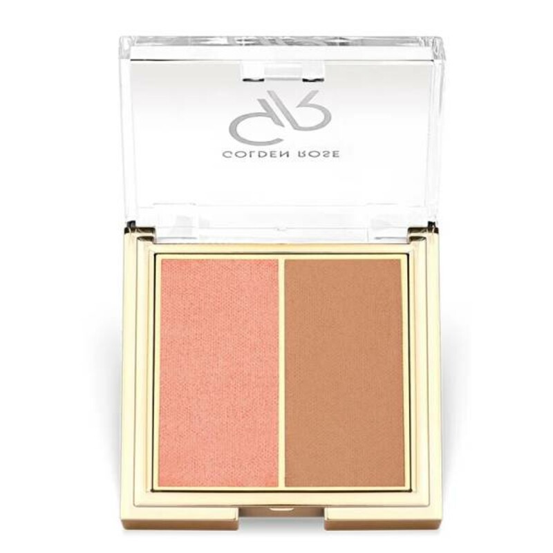 پالت رژ گونه دو رنگ براق و مات گلدن رز مدل Iconic Duo وزن ۶ گرم