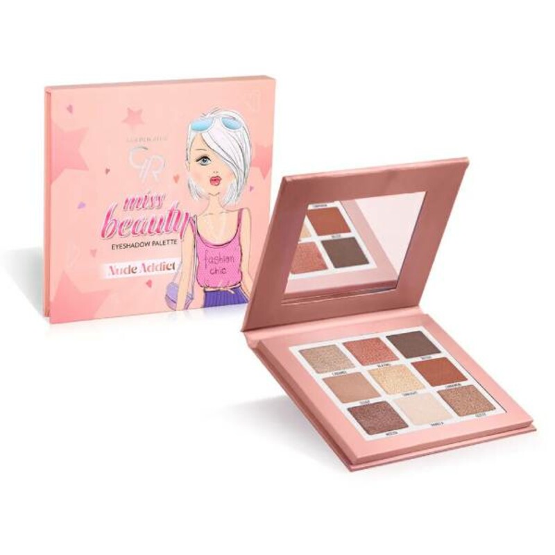 پالت سایه چشم مات و براق گلدن رز مدل Nude Addict وزن ۹ گرم