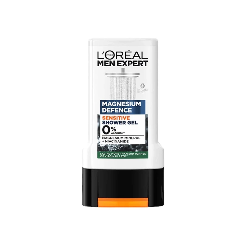 شامپو سر و بدن مردانه مناسب پوست‌های حساس لورال مدل Magnesium Defence حجم 300 میل