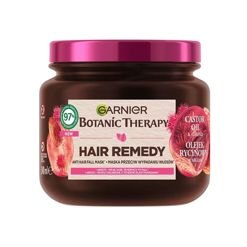 ماسک مو تقویت‌کننده حاوی روغن کرچک و بادام گارنیه مدل Botanic Therapy حجم 340 میل