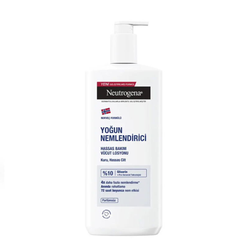 لوسیون بدن مرطوب‌کننده عمیق پوست حساس حاوی عصاره جو دوسر نوتروژینا مدل Deep Moisture Sensitive Care حجم 400 میل