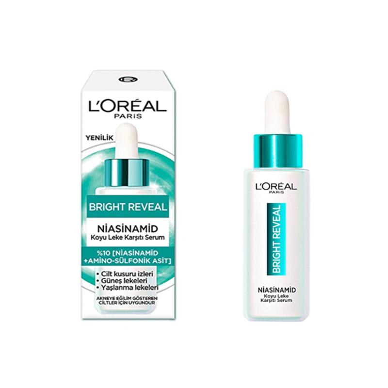 سرم ضد لک و روشن کننده حاوی نیاسینامید لورآل مدل Bright Reveal حجم 30 میل