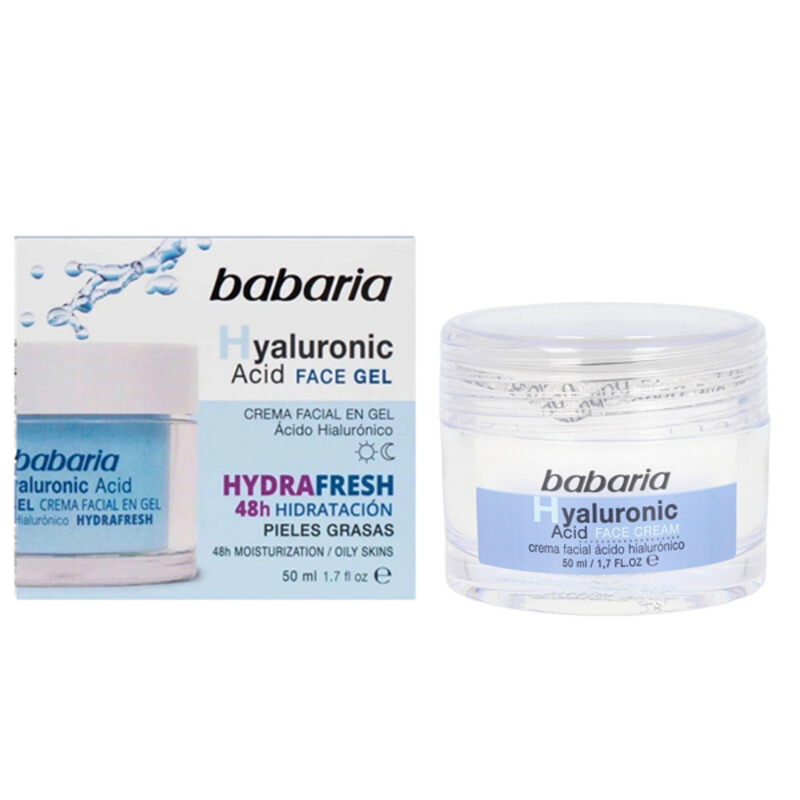 کرم آبرسان و جوان‌ساز حاوی هیالورونیک اسید باباریا مدل Hyaluronic Acid Face Gel Cream حجم 50 میل