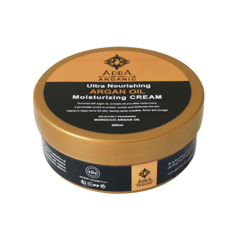 کرم مرطوب‌کننده و مغذی حاوی روغن آرگان آدرا مدل Argan Oil حجم 200 میل