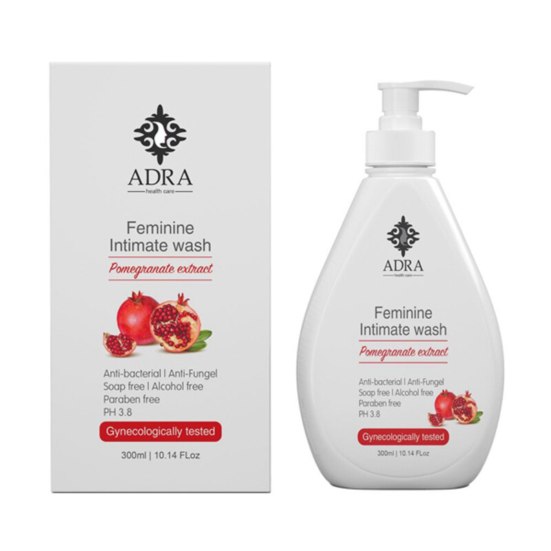 ژل بهداشتی بانوان پاک‌کننده و ضدعفونی‌کننده حاوی عصاره انار آدرا حجم 300 میل
