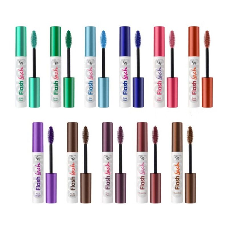 ریمل رنگی حجم‌دهنده و بلندکننده فلش لش FLASH LASH گلدن رز حجم 9 میل