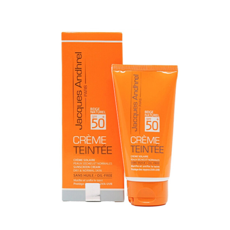 کرم ضد آفتاب رنگی آبرسان مناسب پوست خشک و معمولی SPF50 ژاک آندرل حجم 50 میل