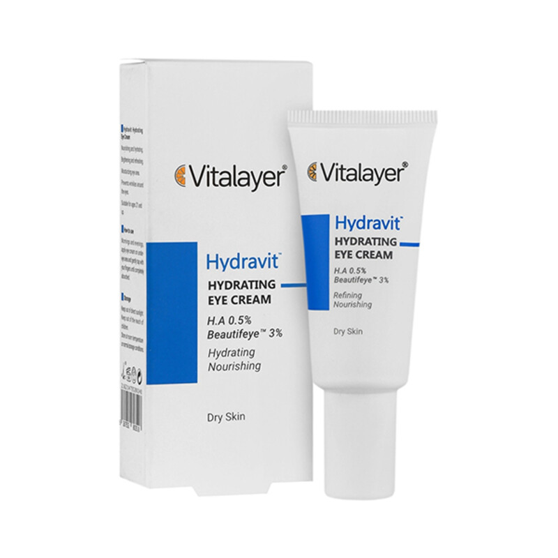 کرم دور چشم آبرسان و مرطوب‌کننده پوست حساس ویتالیر مدل Hydravit حجم 15 میل
