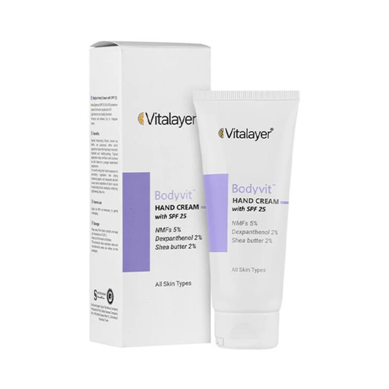 کرم مرطوب‌کننده و محافظ با SPF25 پوست دست ویتالیر مدل Bodyvit حجم 75 میل