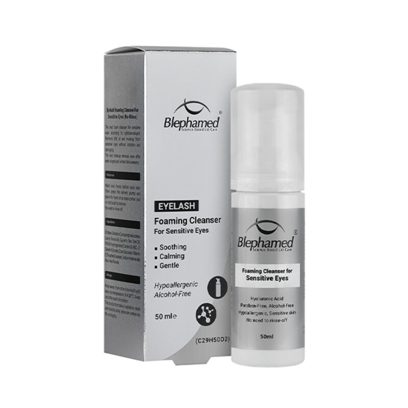 فوم پاک‌کننده آرایش چشم بدون نیاز به آبکشی مناسب پوست حساس بلفامد حجم 50 میل