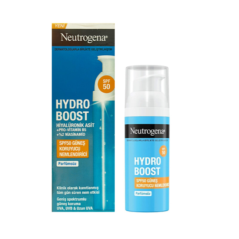 کرم ضد آفتاب و مرطوب‌کننده SPF50 نوتروژنا مدل Hydro Boost حجم 50 میل