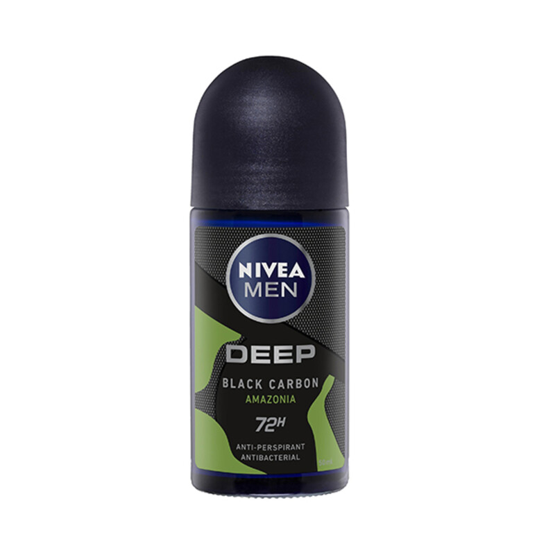 رول ضد تعریق مردانه 72 ساعته نیوآ مدل Deep Black Carbon Amazonia حجم 50 میل