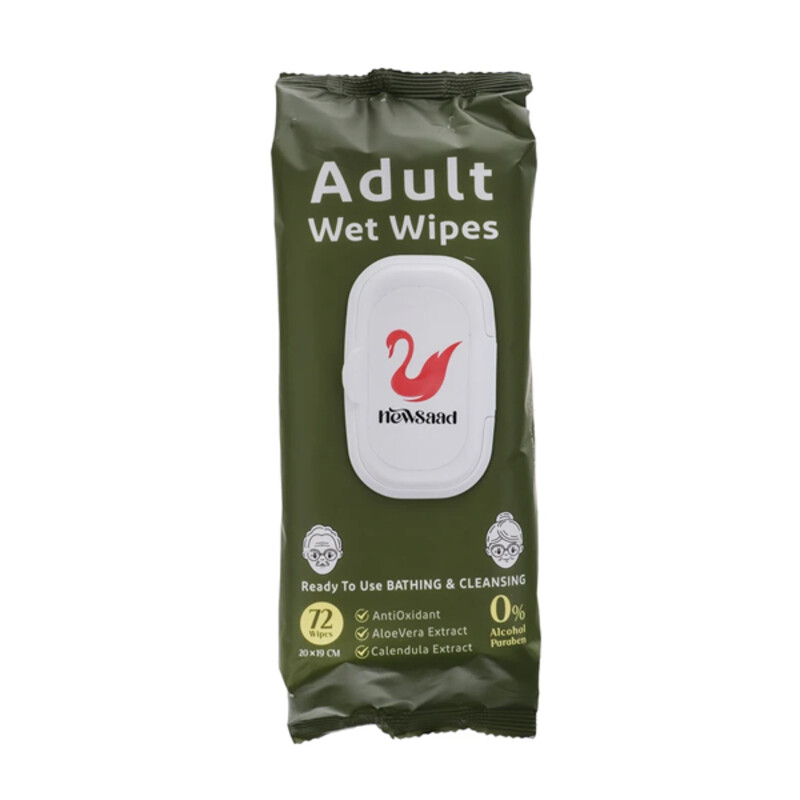 دستمال مرطوب مرطوب‌کننده پاک‌کننده نیوساد مدل 106 بسته 72 عددی