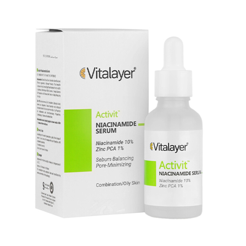 سرم نیاسینامید ویتالیر مدل Activit مناسب پوست چرب و مختلط حجم 30 میل