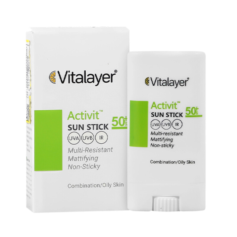 ضد آفتاب استیکی بی رنگ با SPF50 ویتالیر مدل Activit وزن 15 گرم