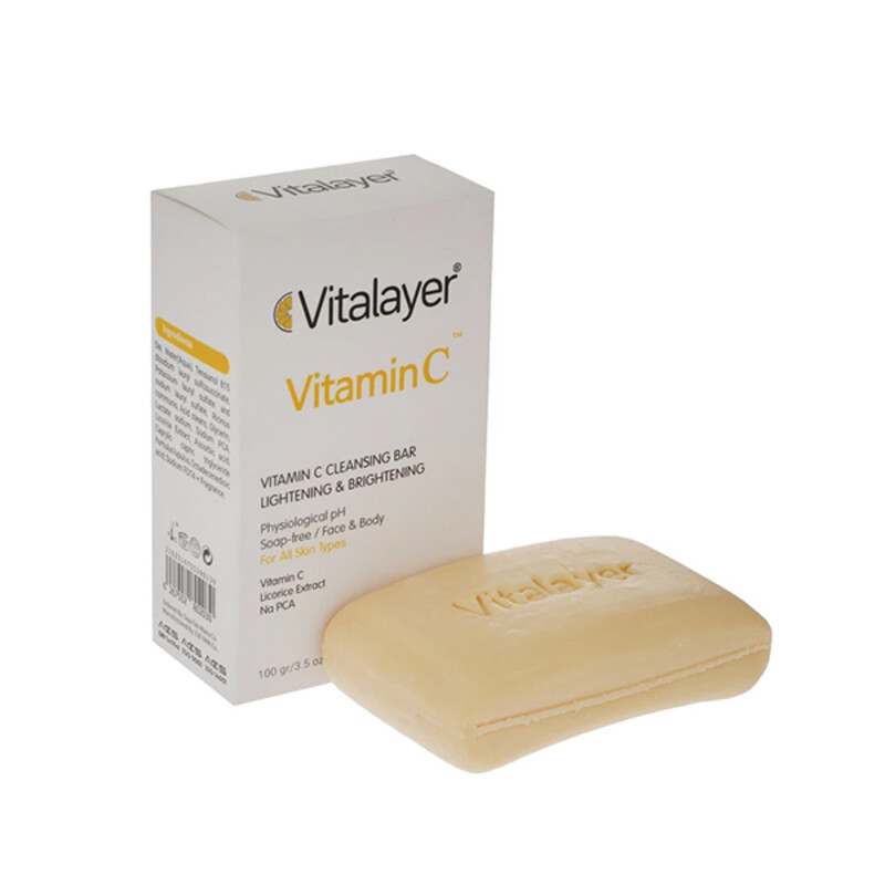 پن روشن کننده غیر صابونی ویتالیر مدل Vitamin C وزن 100 گرم